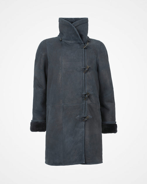 Navy on sale sheepskin coat