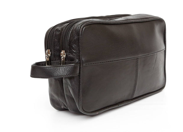 Trinity Unisex Leather Toiletry Bag
