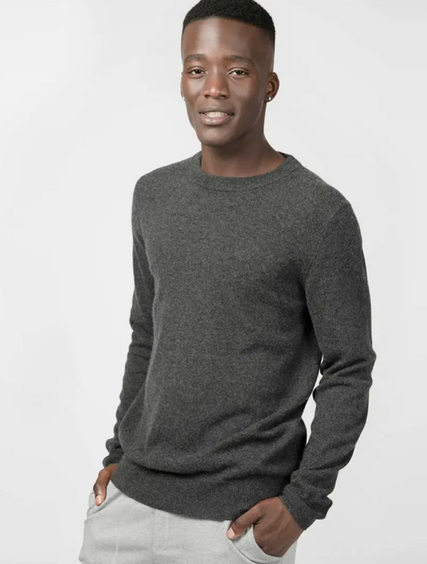 Liam Cashmere Crew Neck in Charcoal