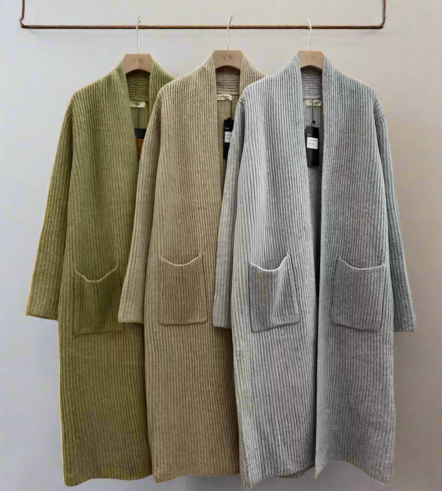 Long Vertical Knit Cardigan