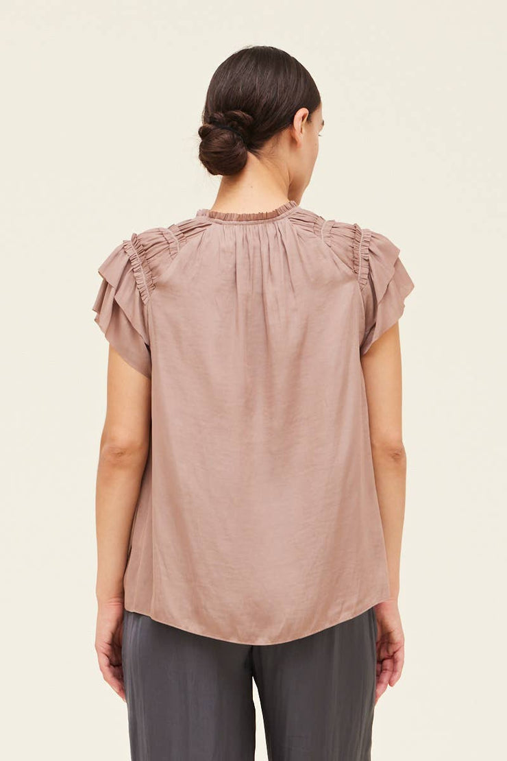 Ruffle Detail Satin Top