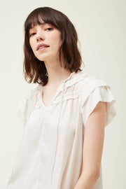 Ruffle Detail Satin Top