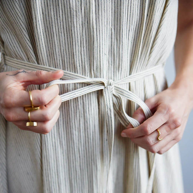 Belted Tank Dress in Pinstripe