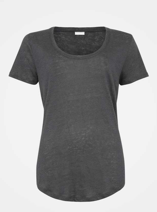 Linen Scoop Neck T-Shirt